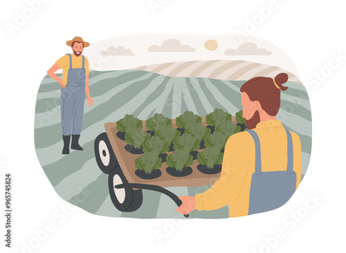 Reducing tillage isolated cartoon vector illustrations.