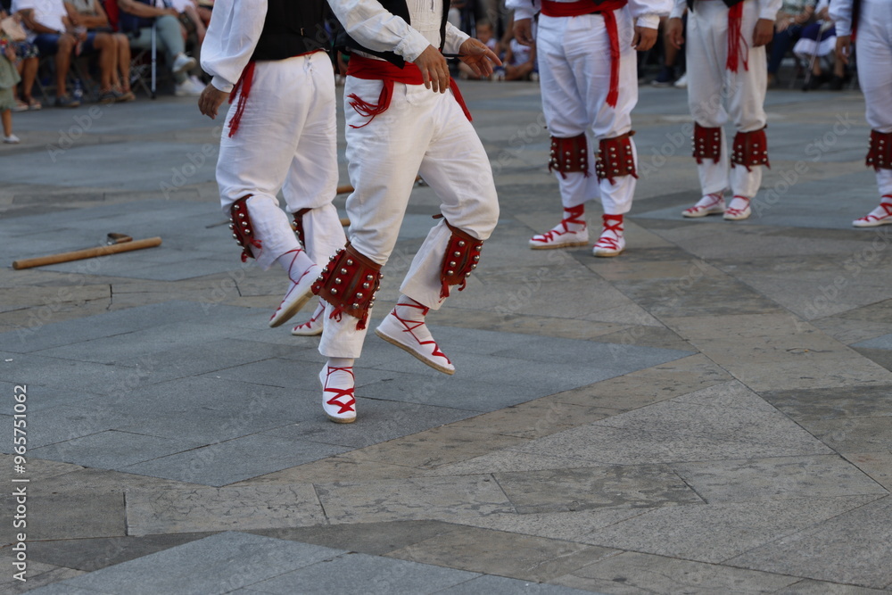 Traditional dance in a Basque folk festival Traditional dance in a Basque folk festival