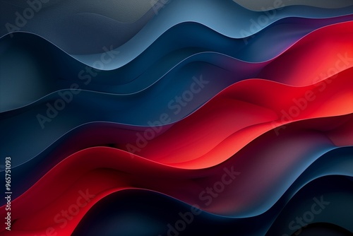 Dark blue and red abstract curve background