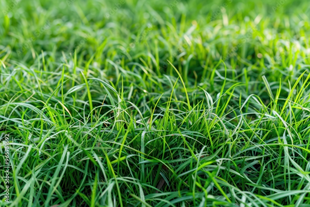 Fototapeta premium Close-up of fresh green grass. Nature and environmental concept.