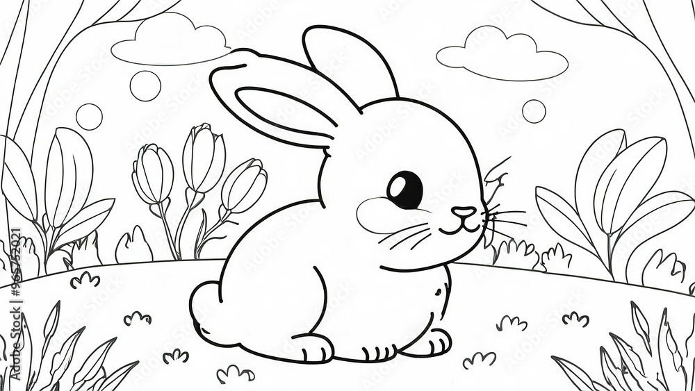 Fototapeta premium bunny coloring book 