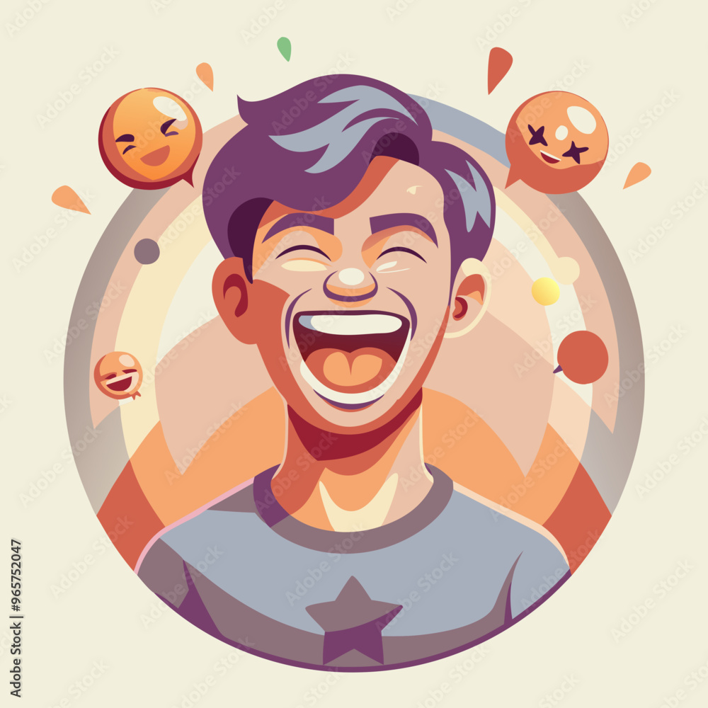 Naklejka premium Emotions of people. Joy