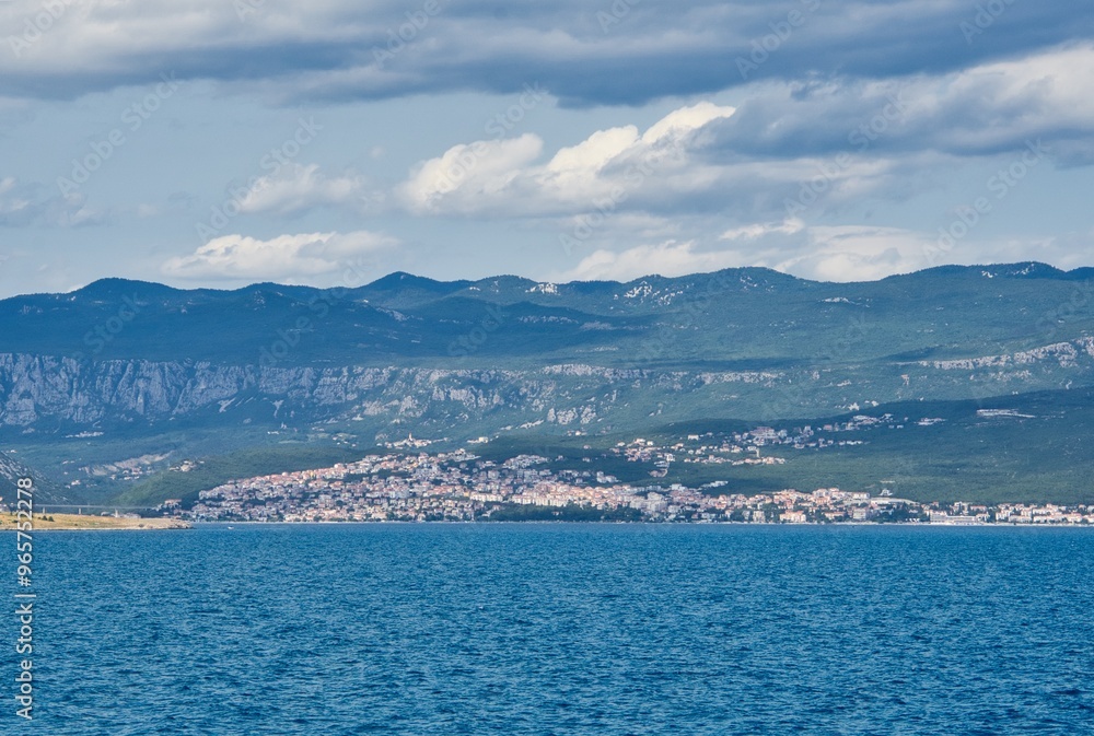 small coastal town in the distance small coastal town in the distance