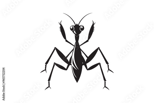 Praying Mantis silhouette vector illustration