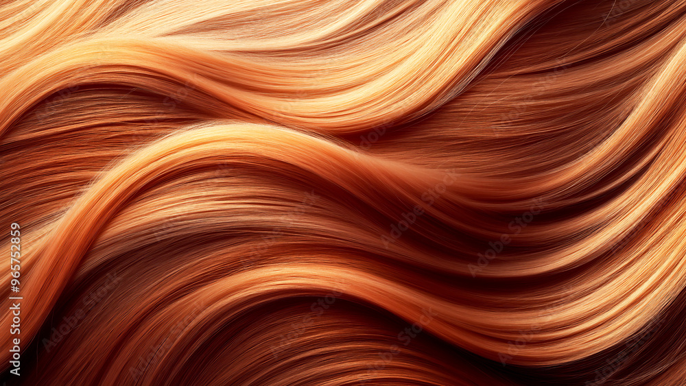 Close-up of smooth, shiny hair with golden blonde tones/ Close-up of smooth, shiny hair with golden blonde tones/