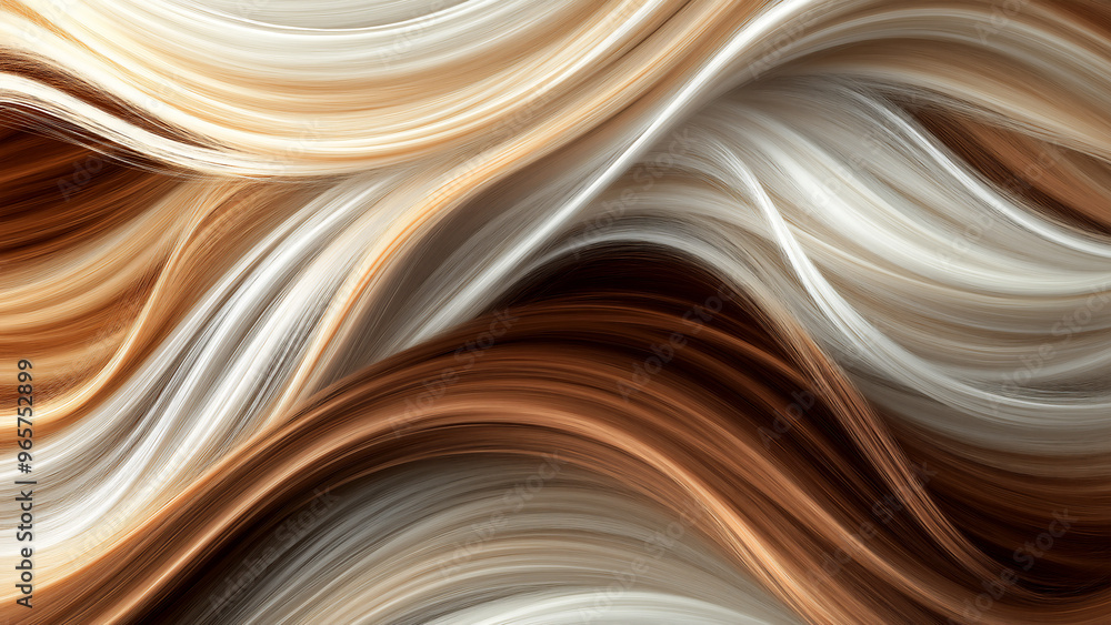 Abstract background with wavy lines in beige and brown colors, a beautiful background for the design of hair products. Abstract background with wavy lines in beige and brown colors, a beautiful background for the design of hair products.