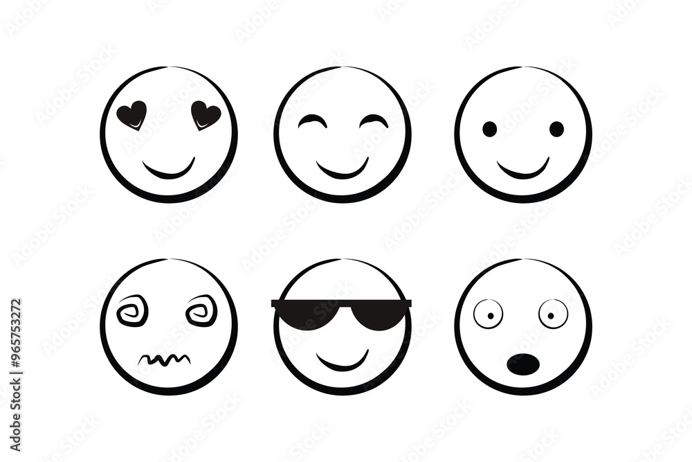 Emoticons collection essential human emotions EPS 10 Emoticons collection essential human emotions EPS 10