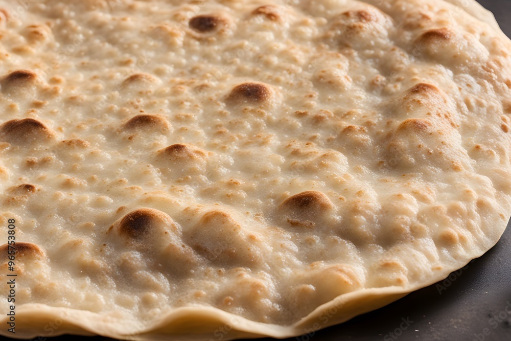 A close up of a traditional indian chapati bread with light brown spots from cooking, AI Generated A close up of a traditional indian chapati bread with light brown spots from cooking, AI Generated