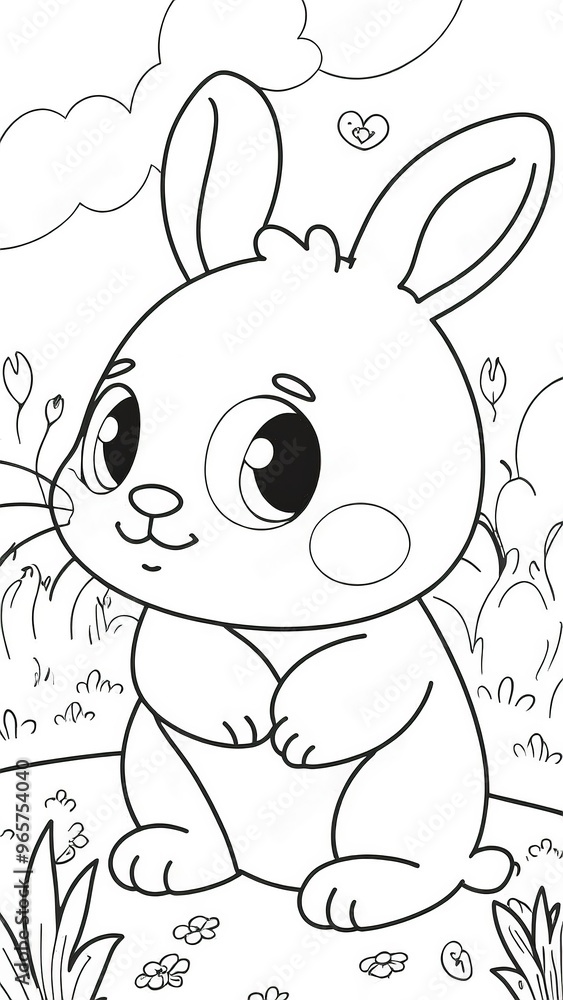 Obraz premium rabbit coloring book