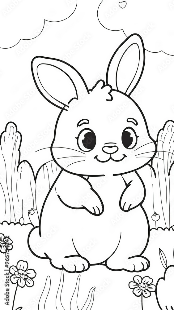Fototapeta premium rabbit coloring book