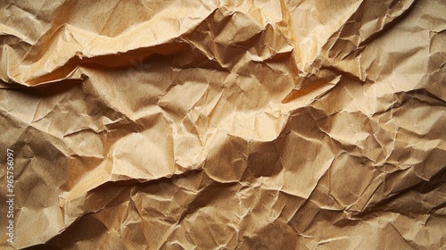 Abstract crumpled and creased recycle brown paper texture background