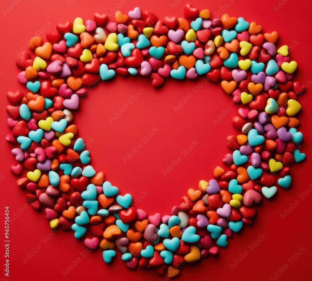 Heart-Shaped Candy Frame for Valentines Day Heart-Shaped Candy Frame for Valentines Day