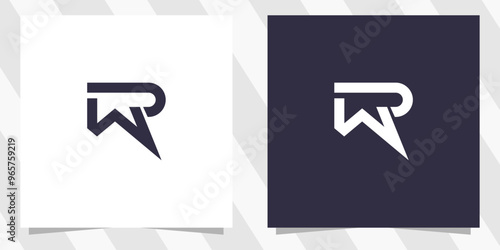 letter rw wr logo design vector