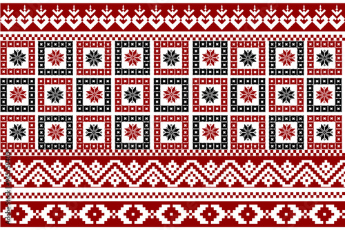 seamless pattern Cross-Stitch Detailed Vector Illustration for Textile Print Design 