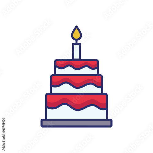 Cake vector icon stock illustration