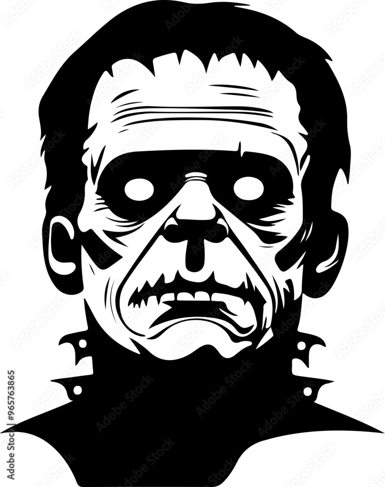Bold Black and White Portrait of a Classic Monster Bold Black and White Portrait of a Classic Monster