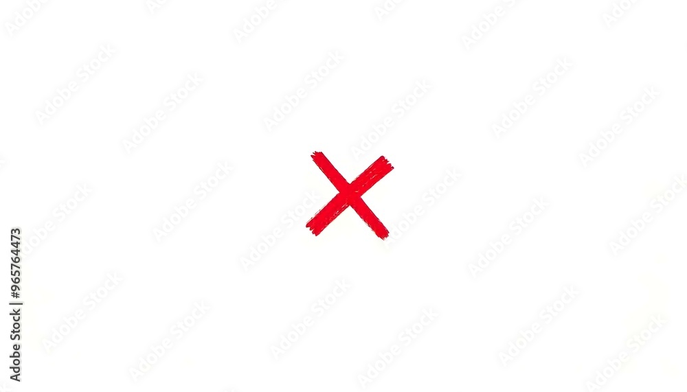 Obraz premium Red incorrect cross mark isolated on a white background