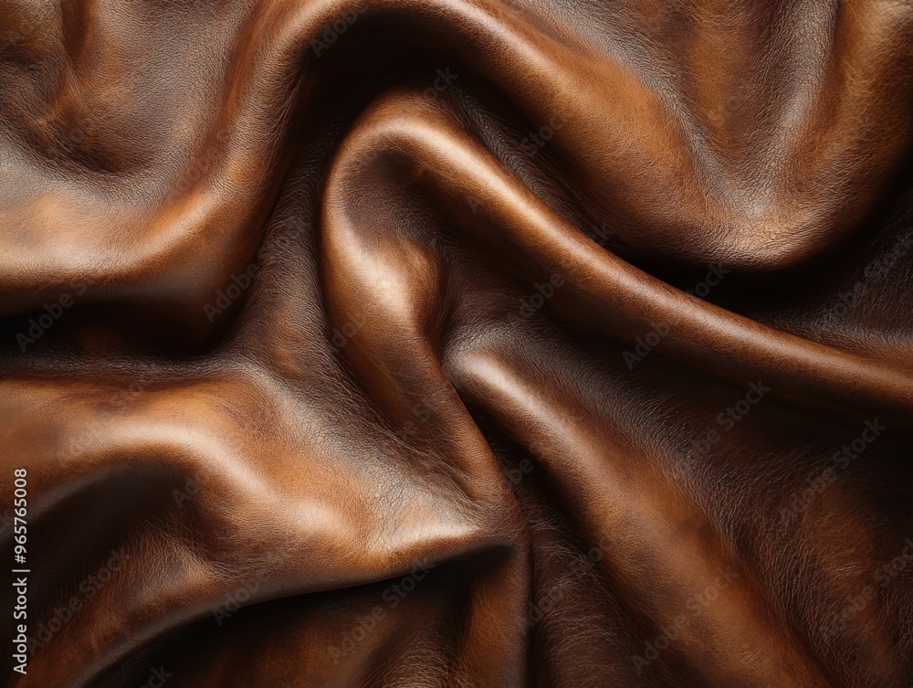 Close up of rich brown leather sheet texture. Close up of rich brown leather sheet texture.