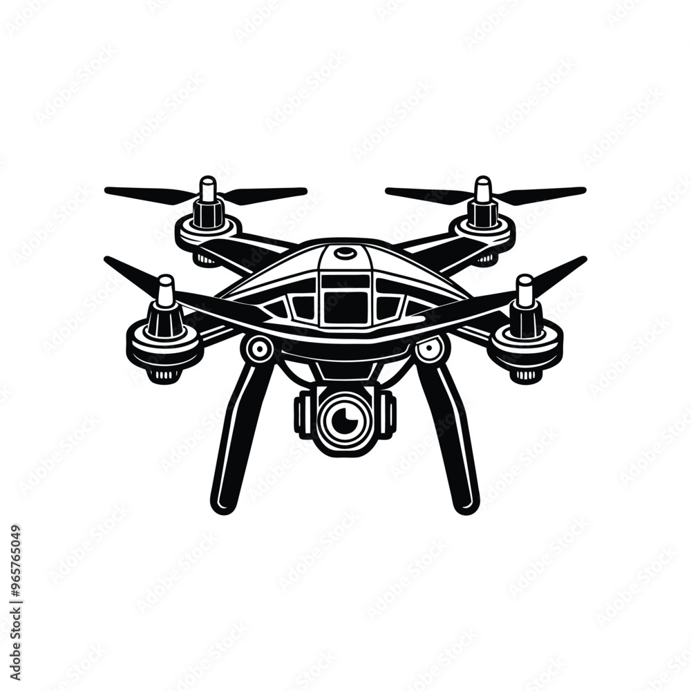 Sleek Drone Silhouette: Vector Illustration for Versatile Designs. Sleek Drone Silhouette: Vector Illustration for Versatile Designs.
