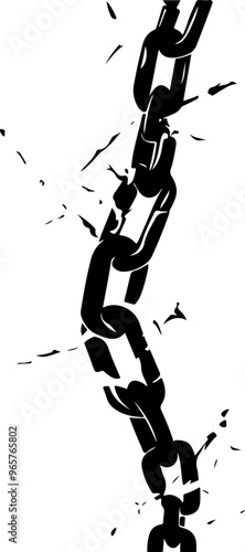 Broken Chain Symbolizing Detachment and Freedom