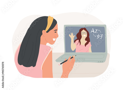 Native speaker isolated cartoon vector illustrations.