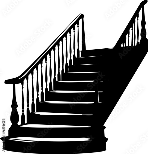 Elegant Black and White Staircase Design