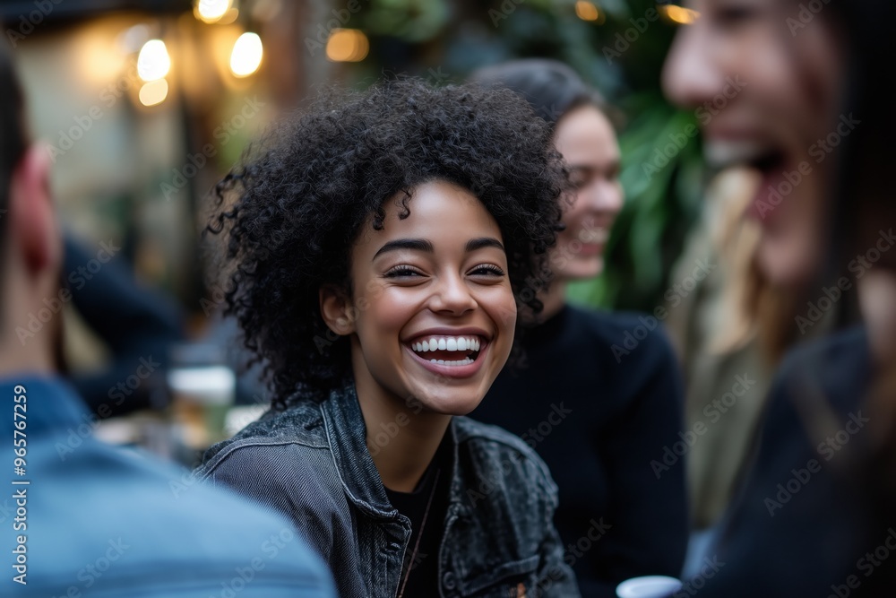 A group of people are laughing and smiling at each other. A group of people are laughing and smiling at each other.
