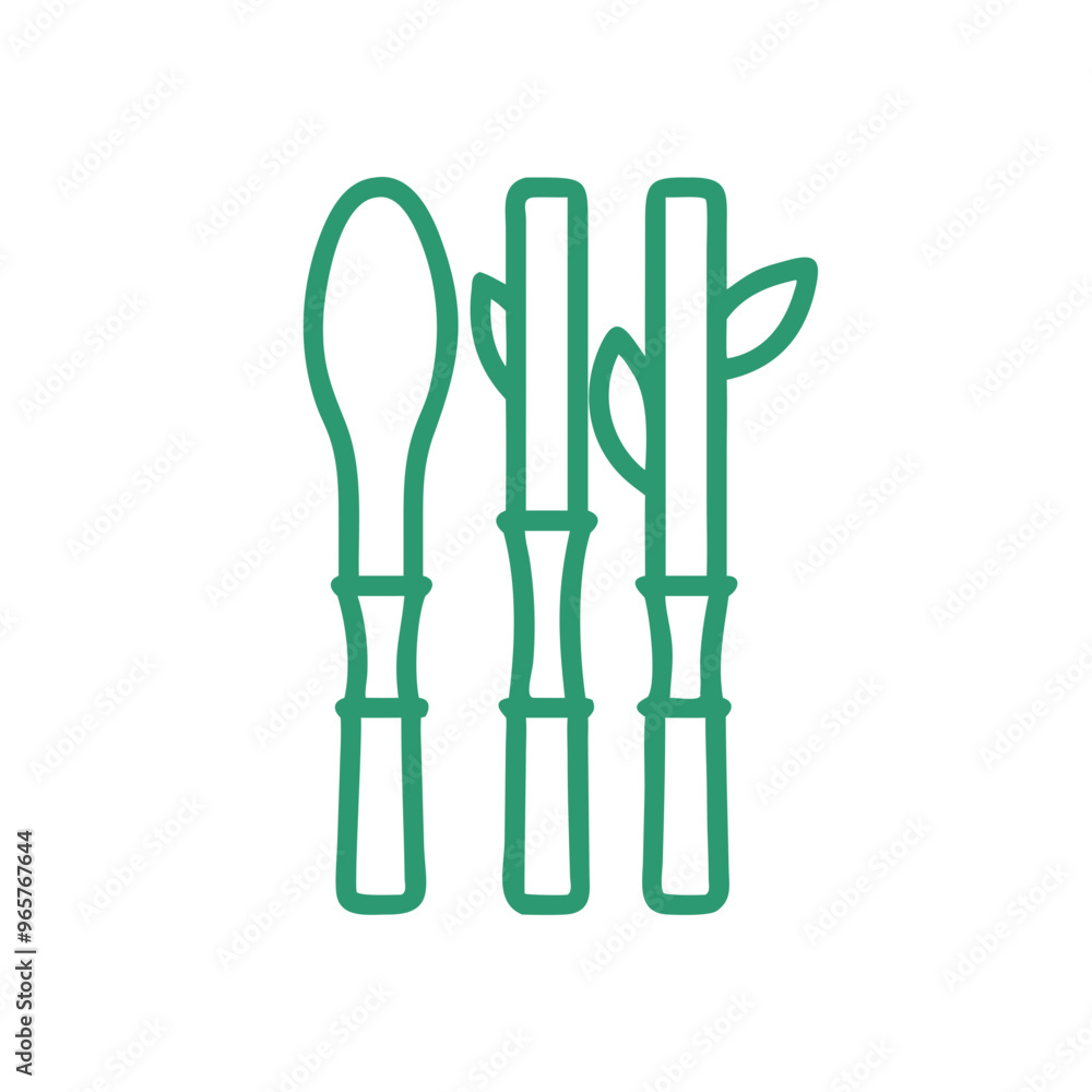 Bamboo Cutlery Set Icon Bamboo Cutlery Set Icon