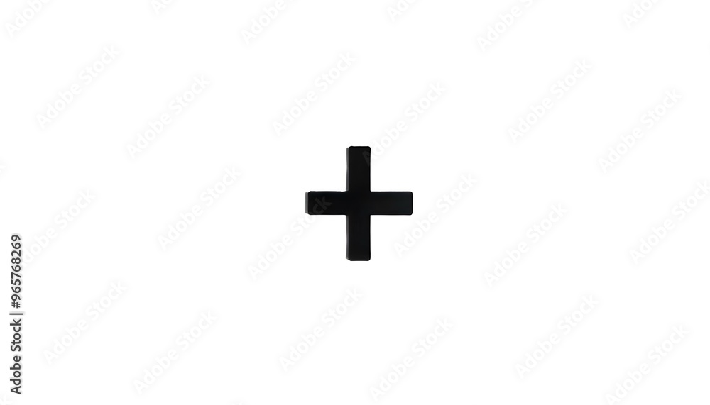 Obraz premium Addition plus symbol on a white background