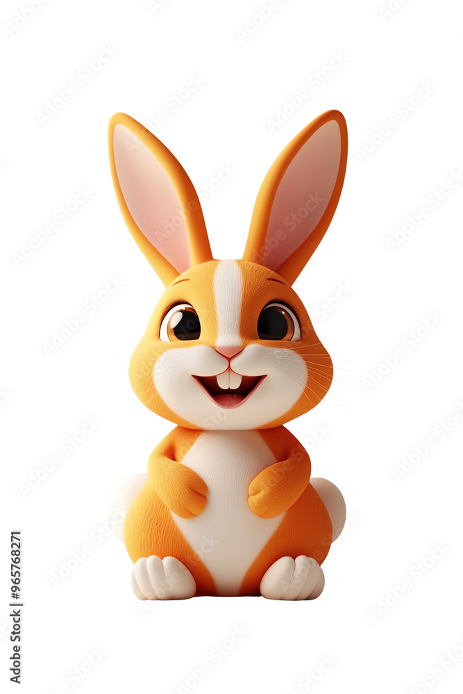 A cheerful cartoon rabbit with orange fur, big ears, and a friendly smile, perfect for children's products and playful designs. A cheerful cartoon rabbit with orange fur, big ears, and a friendly smile, perfect for children's products and playful designs.