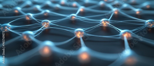 Detailed microscopy of neural connections, synapses glowing, neuroscience research concept