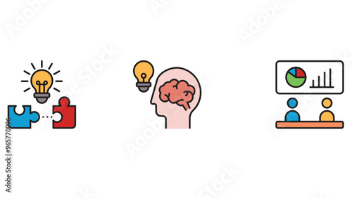 Business and legal process and idea generation, and brainstorming vector illustration