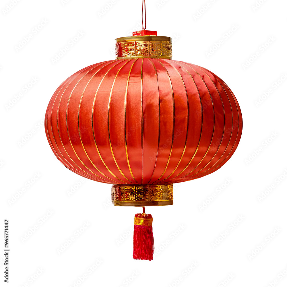 a red chinese lantern with a gold and red paper on a transparent background. a red chinese lantern with a gold and red paper on a transparent background.