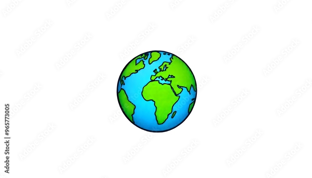 Cartoon planet earth globe on a white background Cartoon planet earth globe on a white background