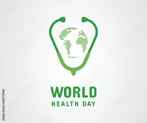World Health Day. April 7. Holiday concept. Template for background, banner, card, poster with text inscription. Vector