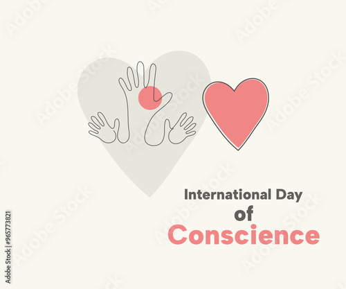 International day of conscience vector illustration.