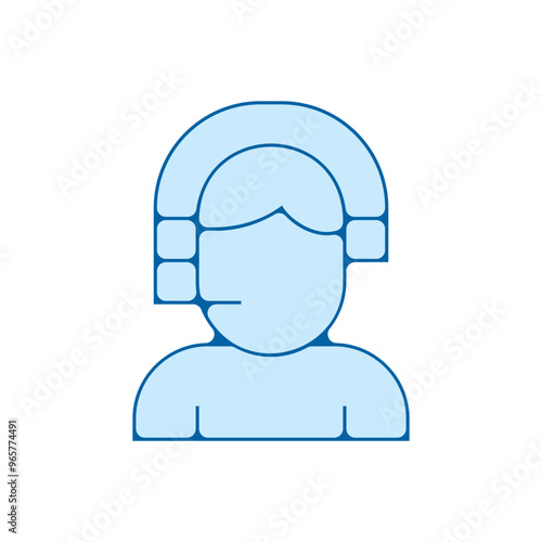 ensemble picto icones symbole appel assistance call center sav bleu fin