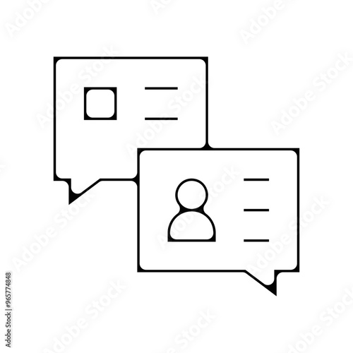 picto echange messagerie application communication message contact fin noir