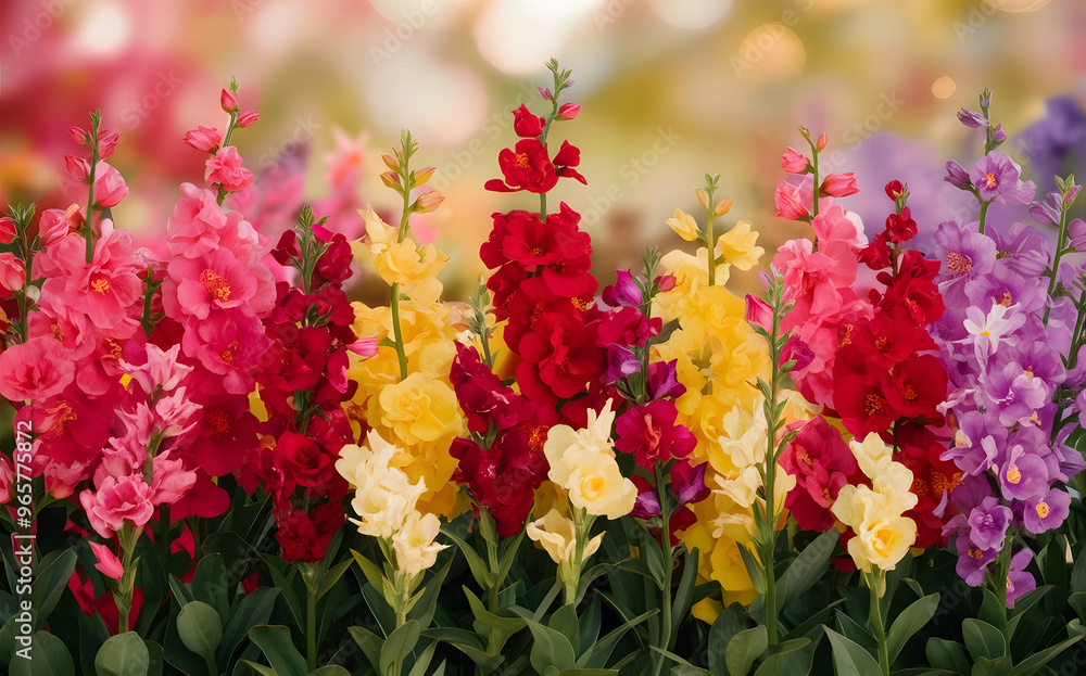 Colorful Snapdragon Flowers Blooming in Garden Colorful Snapdragon Flowers Blooming in Garden