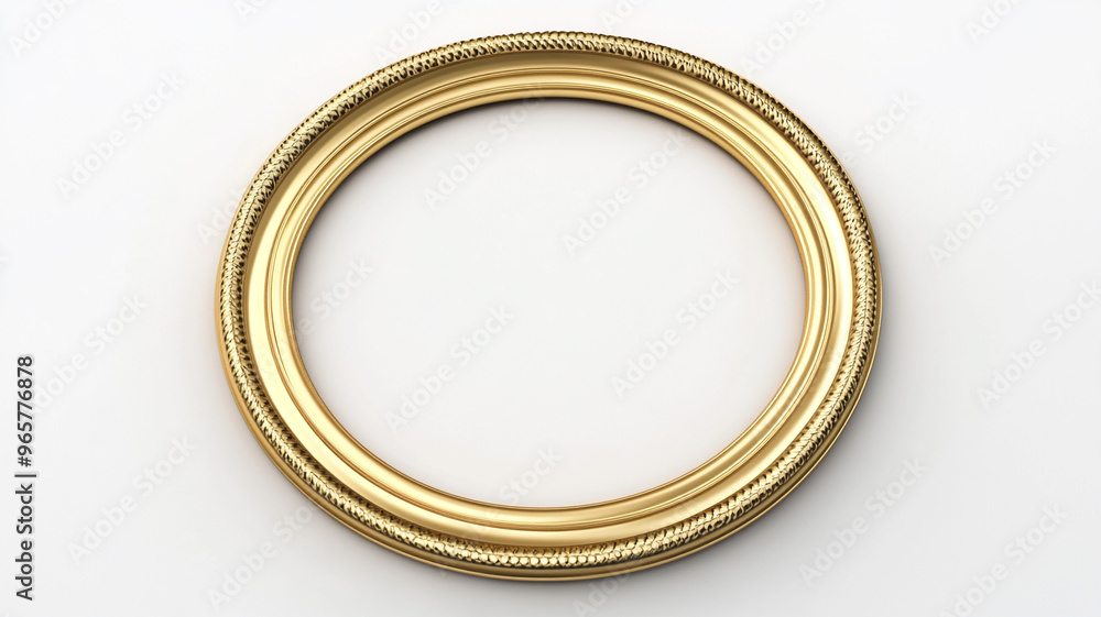 a simple oval gold frame on white background. a simple oval gold frame on white background.