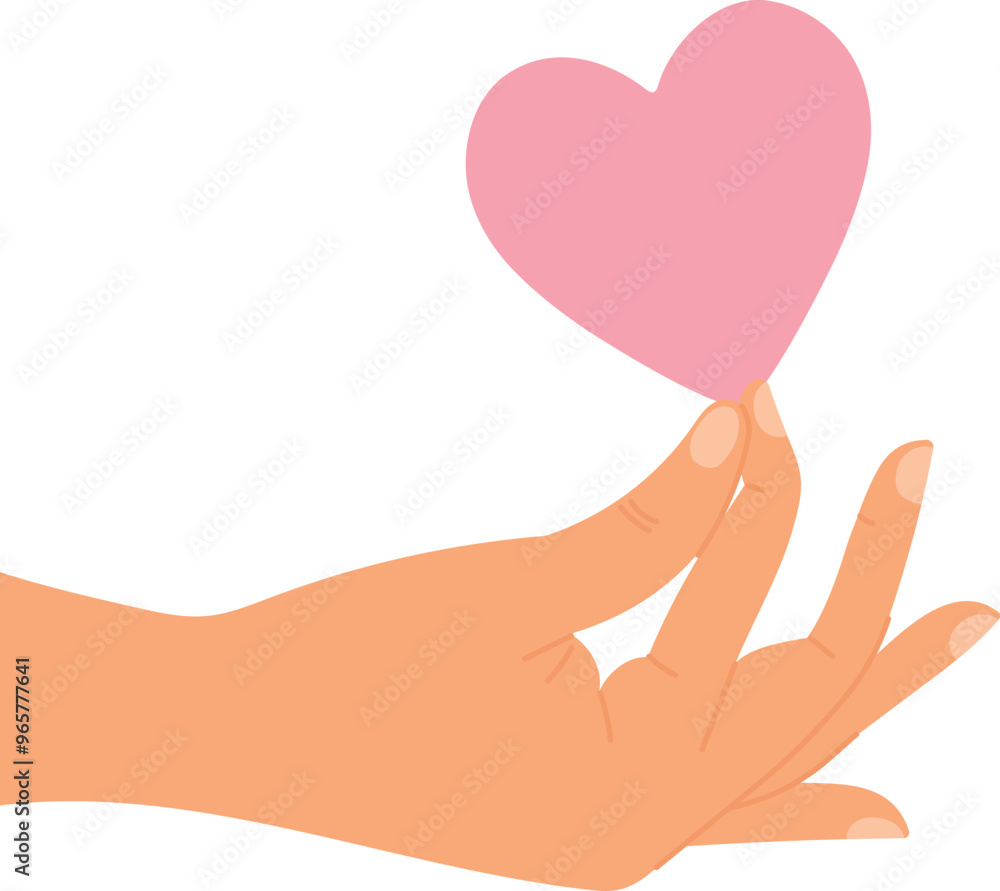 Hand with a heart on a white background. Valentine, love it, I like it. Hand with a heart on a white background. Valentine, love it, I like it.
