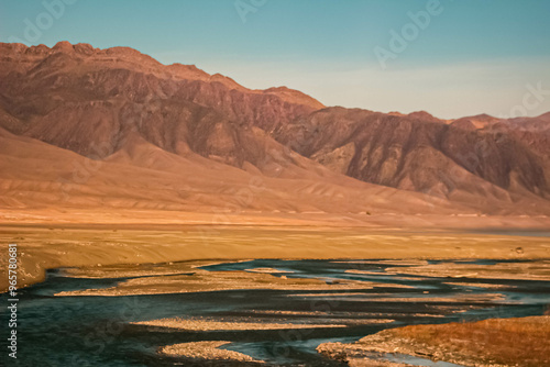 sunset over the river