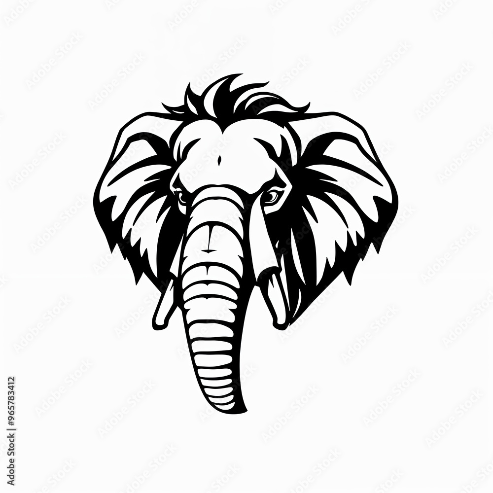 Fototapeta premium elephant isolated on white background. elephant isolated on white. illustration of an elephant. ICON. logo. 