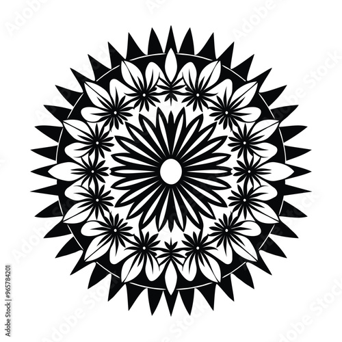 Hand drawing mandala ornament vector art illustration