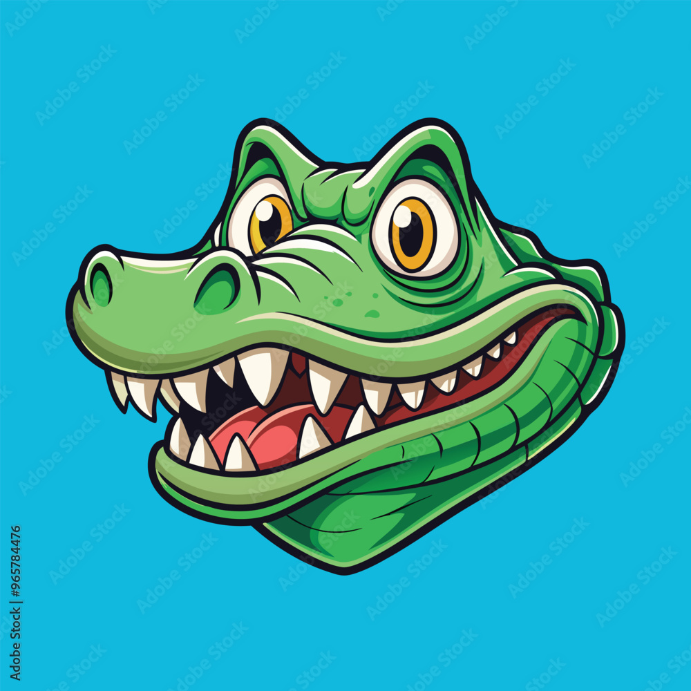 Naklejka premium A minimal Alligator cartoon vector on isolated background 