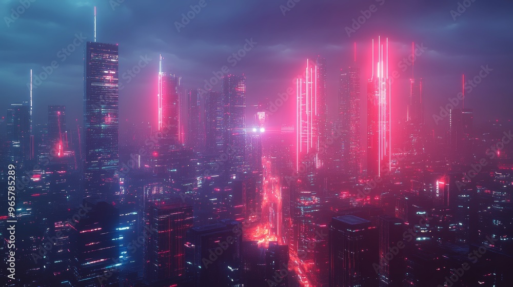 A city skyline powered by solar and wind energy, connected through a smart grid with neon lines and holographic displays visualizing energy flow, Cyberpunk, Digital Art A city skyline powered by solar and wind energy, connected through a smart grid with neon lines and holographic displays visualizing energy flow, Cyberpunk, Digital Art