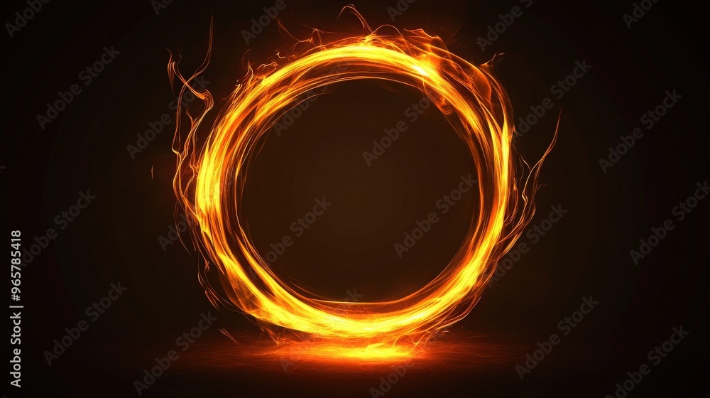 Fire circle with light trail glow effect. Isolated magic flare ring with motion blur vector illustration. Power and energy bright orange twirl portal. 3d speed lines border asset for game Fire circle with light trail glow effect. Isolated magic flare ring with motion blur vector illustration. Power and energy bright orange twirl portal. 3d speed lines border asset for game