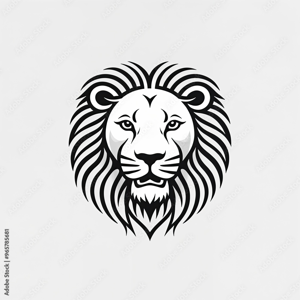 stylized black lion's head. The design emphasizes the lion's facial features, including its intense eyes and prominent mane, which is depicted with flowing lines that create a sense of movement stylized black lion's head. The design emphasizes the lion's facial features, including its intense eyes and prominent mane, which is depicted with flowing lines that create a sense of movement