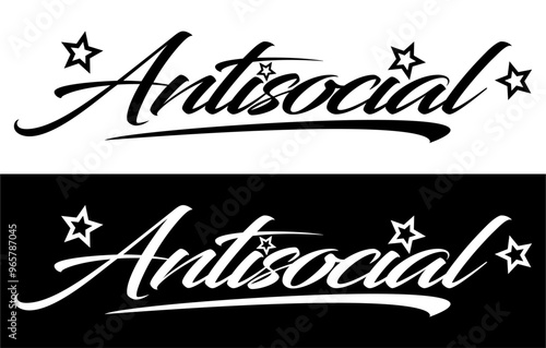 Antisocial Car Sticker, Decal, Vinyl, Label, Windshield Window JDM Japanese Letters Sticker