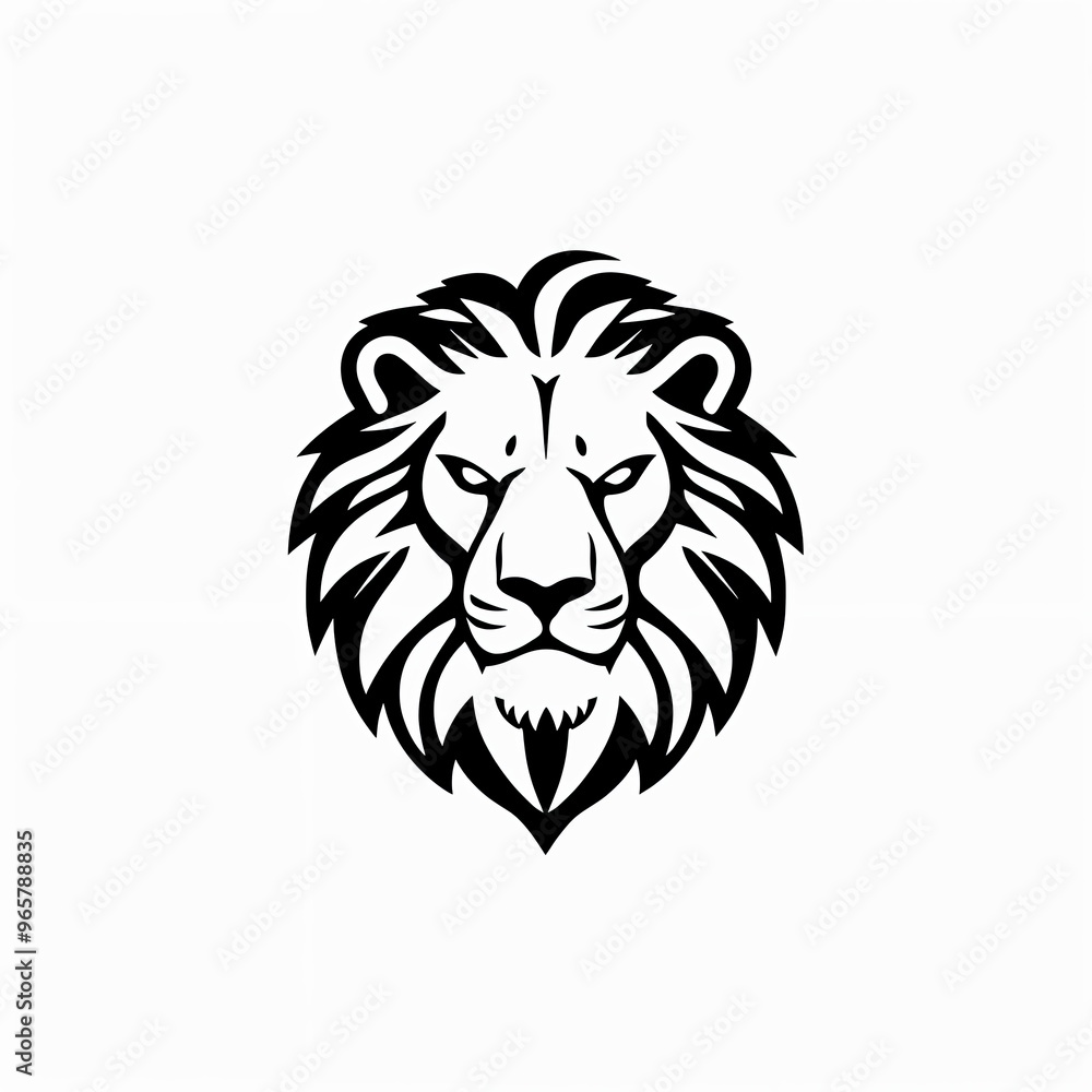 stylized black lion's head. The design emphasizes the lion's facial features, including its intense eyes and prominent mane, which is depicted with flowing lines that create a sense of movement stylized black lion's head. The design emphasizes the lion's facial features, including its intense eyes and prominent mane, which is depicted with flowing lines that create a sense of movement